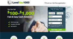 Desktop Screenshot of lendyou1000.com