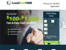 Tablet Screenshot of lendyou1000.com